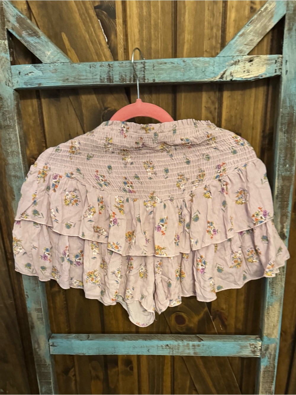 PacSun Lavender Floral Tiered Skort